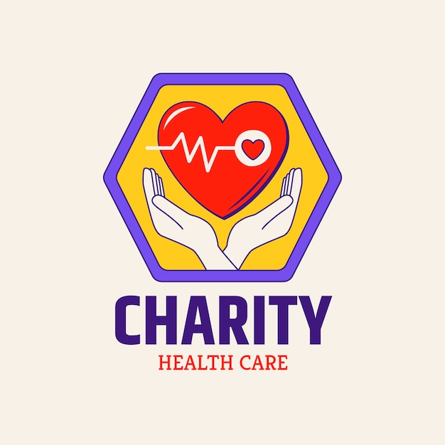 Vector gratuito plantilla de diseño de logotipo de corazón de mano