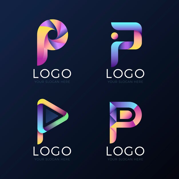 Plantilla de diseño de logotipo degradado p