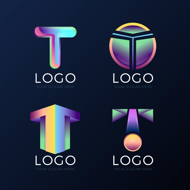 Plantilla de diseño de logotipo degradado t