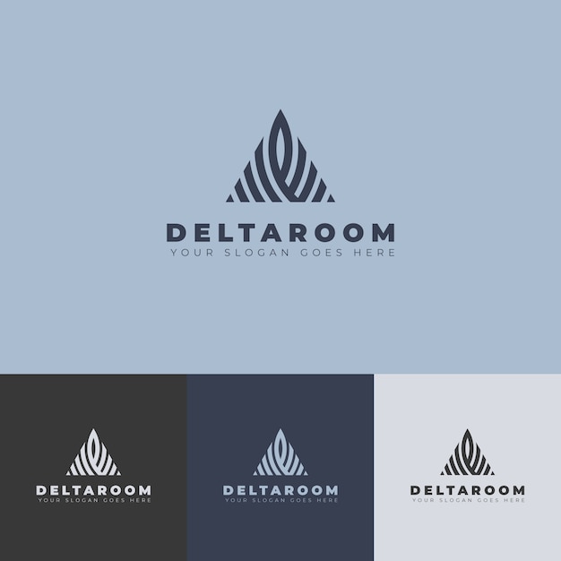 Plantilla de diseño de logotipo delta de diseño plano