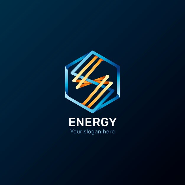 Plantilla de diseño de logotipo de energía degradada