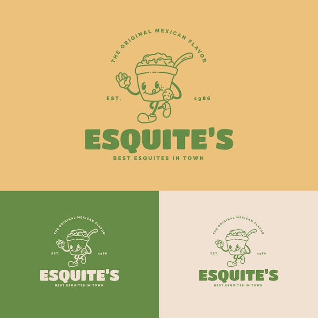 Vector gratuito plantilla de diseño de logotipo de esquites