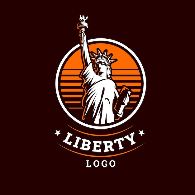 Vector gratuito plantilla de diseño del logotipo de la estatua de la libertad