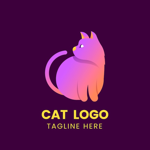 plantilla de diseño de logotipo de gato