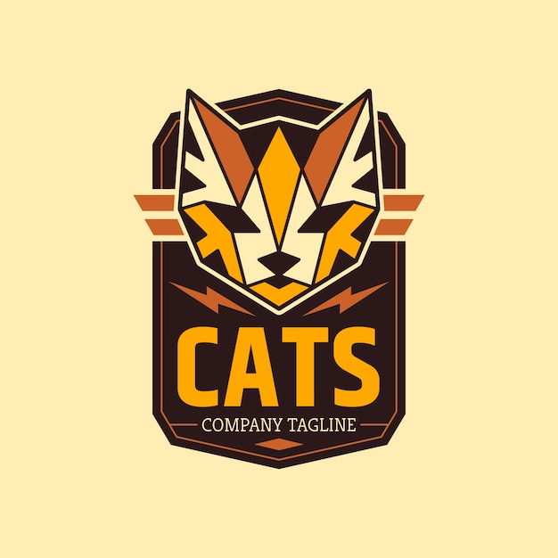 Vector gratuito plantilla de diseño de logotipo de gato