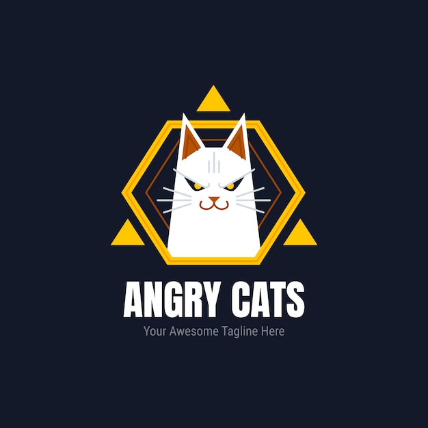 plantilla de diseño de logotipo de gato