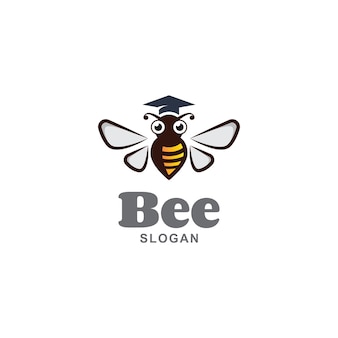 Plantilla de diseño de logotipo de graduación de abeja