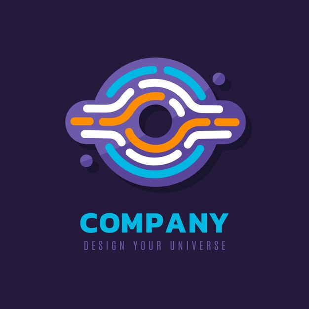 Plantilla de diseño de logotipo de huella digital de diseño plano