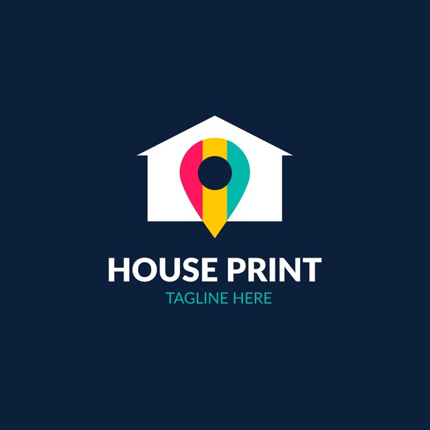 Plantilla de diseño de logotipo de imprenta de diseño plano