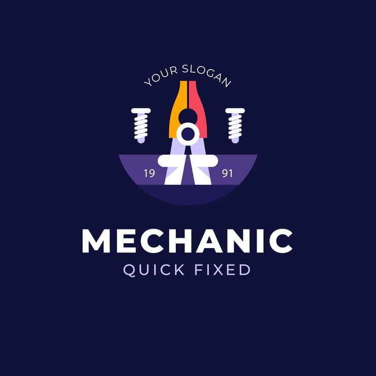 Vector gratuito plantilla de diseño de logotipo de ingeniería mecánica