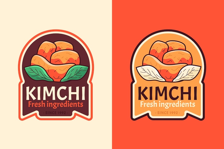 Vector gratuito plantilla de diseño de logotipo de kimchi
