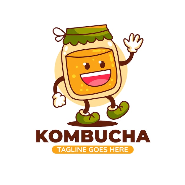 Plantilla de diseño de logotipo de Kombucha