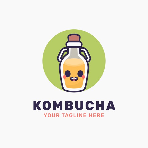 Plantilla de diseño de logotipo de Kombucha
