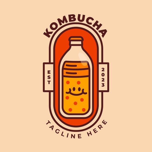 Plantilla de diseño de logotipo de Kombucha