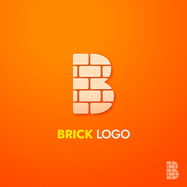 Plantilla de diseño de logotipo de ladrillo