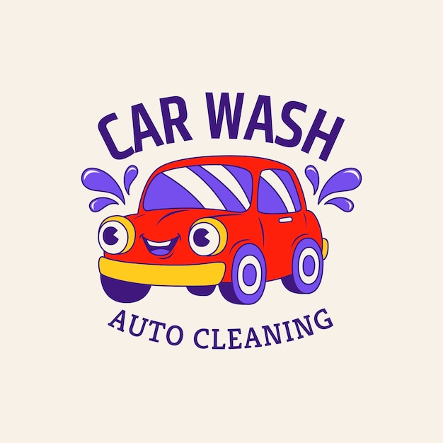 Vector gratuito plantilla de diseño de logotipo de lavado de autos