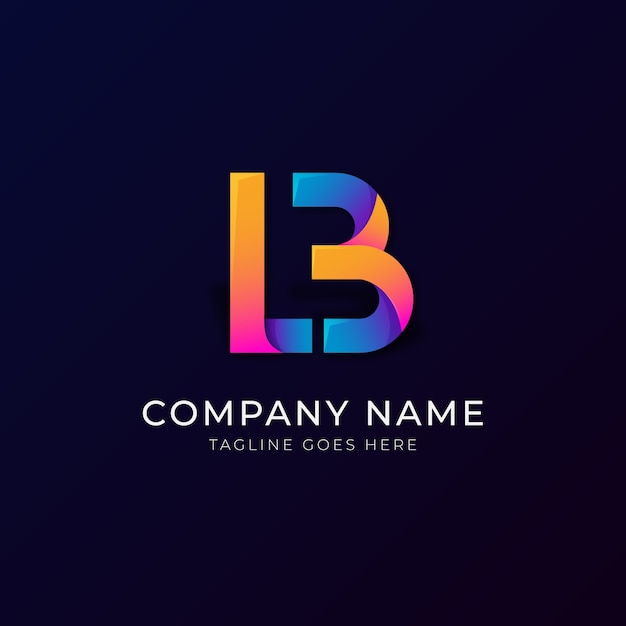 Plantilla de diseño de logotipo lb