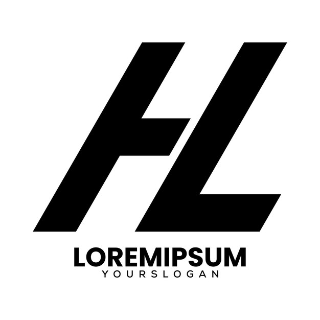 Plantilla de diseño de logotipo de letra hl