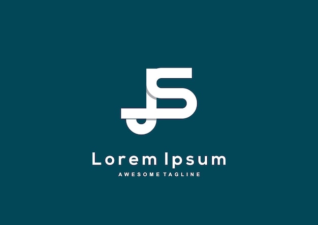 Plantilla de diseño de logotipo de letra JS