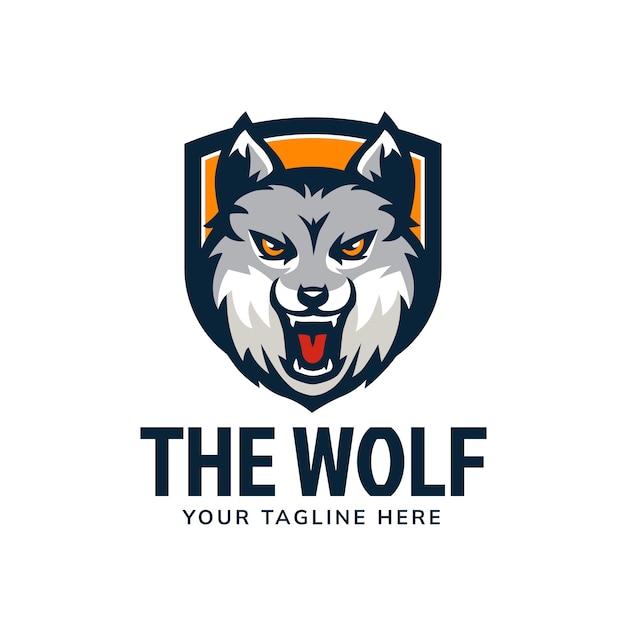 Vector gratuito plantilla de diseño de logotipo de lobo