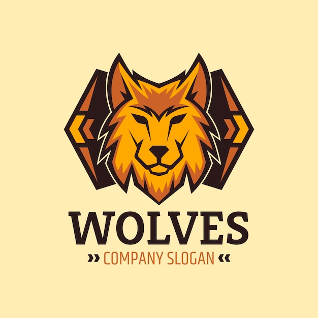plantilla de diseño de logotipo de lobo