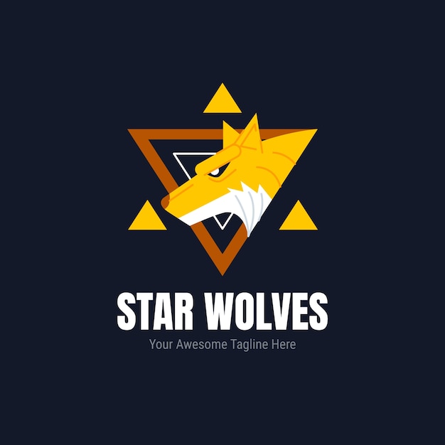 Vector gratuito plantilla de diseño de logotipo de lobo