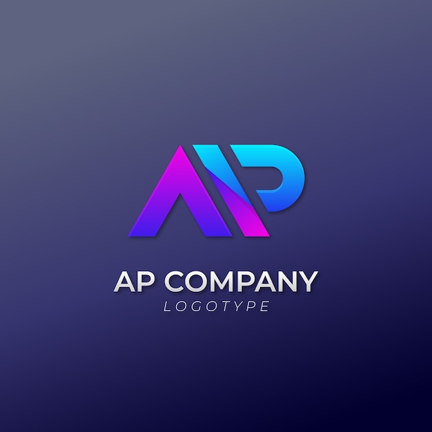 Plantilla de diseño de logotipo de monograma ap degradado