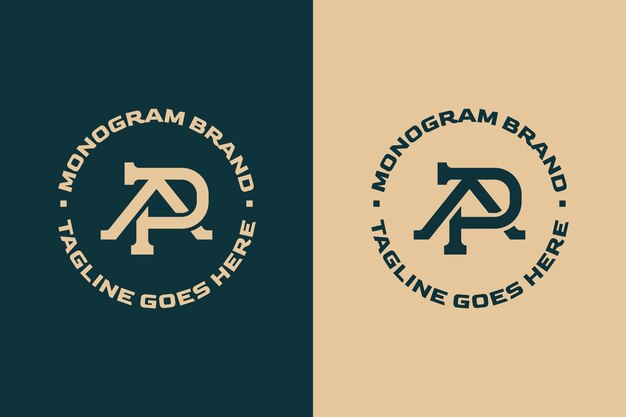 Plantilla de diseño de logotipo de monograma ap de diseño plano