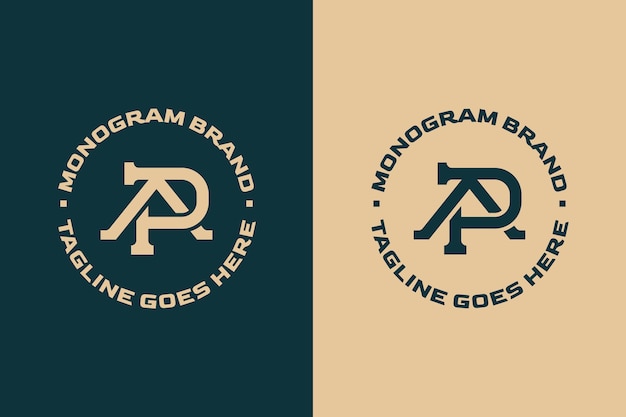 Plantilla de diseño de logotipo de monograma ap de diseño plano