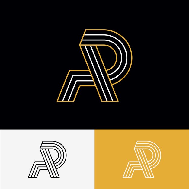 Plantilla de diseño de logotipo de monograma ap