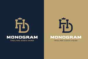 Vector gratuito plantilla de diseño de logotipo de monograma hd de diseño plano