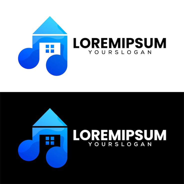 Vector gratuito plantilla de diseño de logotipo de música casera