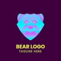 Vector gratuito plantilla de diseño de logotipo de oso