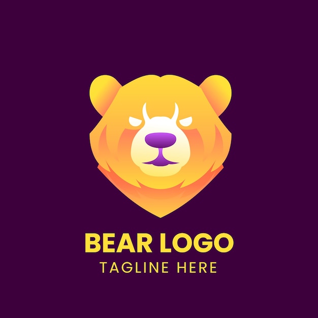 Vector gratuito plantilla de diseño de logotipo de oso