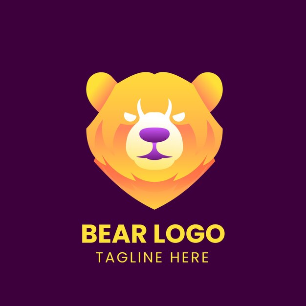 plantilla de diseño de logotipo de oso