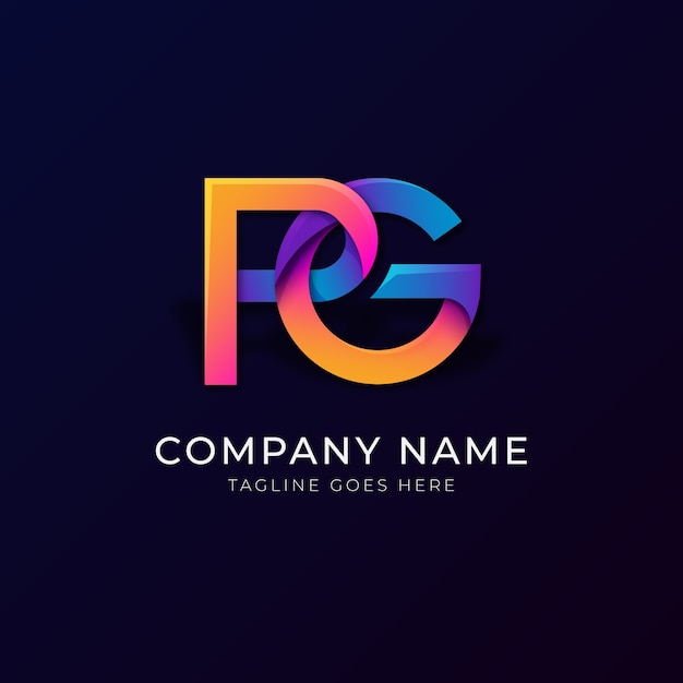 Vector gratuito plantilla de diseño de logotipo de pg