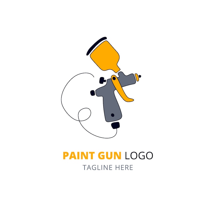 Vector gratuito plantilla de diseño de logotipo de pistola de pintura