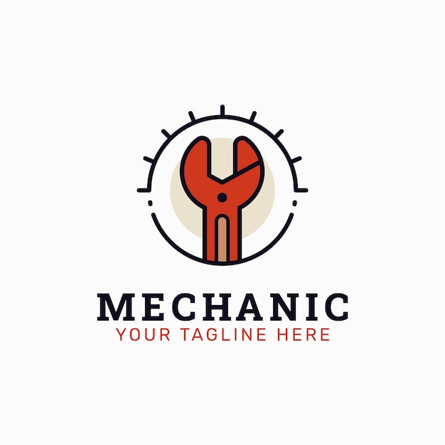Vector gratuito plantilla de diseño de logotipo de reparación mecánica