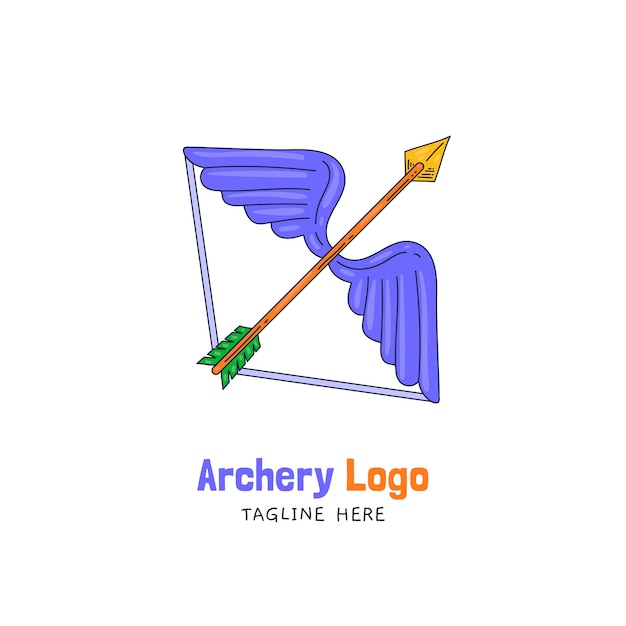 Vector gratuito plantilla de diseño de logotipo de tiro con arco