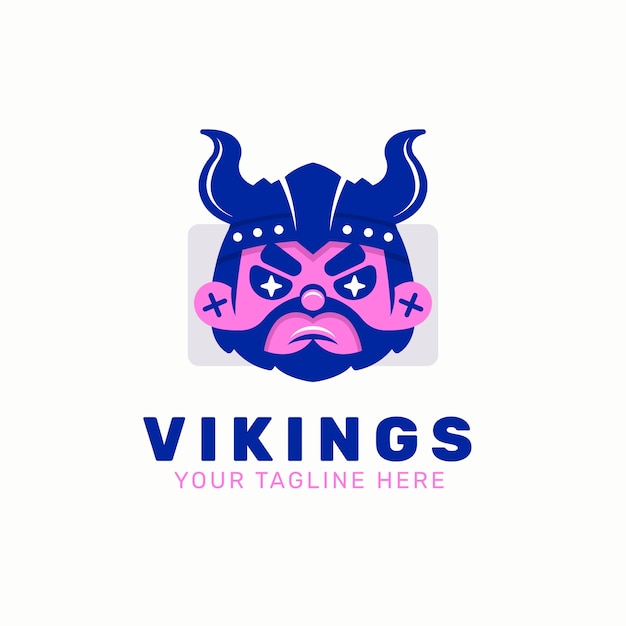 Plantilla de diseño de logotipo vikingo