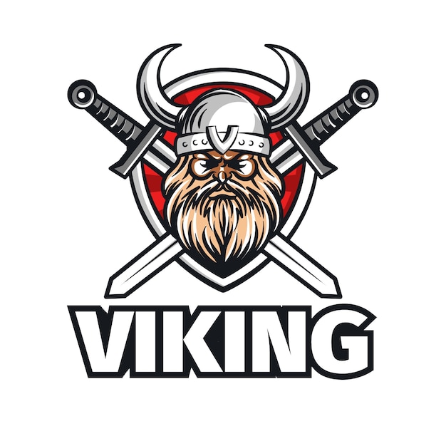 Plantilla de diseño de logotipo vikingo