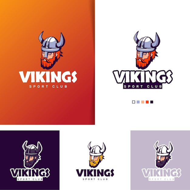 Vector gratuito plantilla de diseño de logotipo vikingo