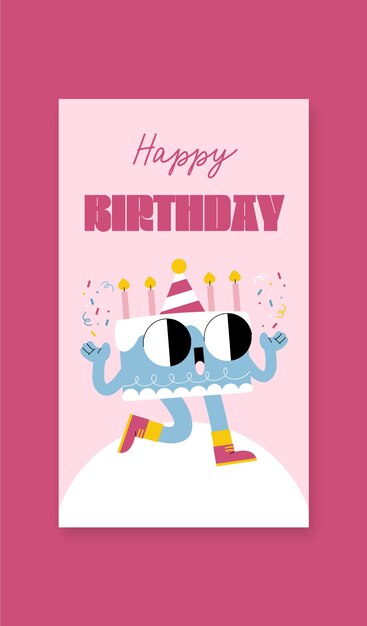 plantilla de diseño de pegatinas de cumpleaños