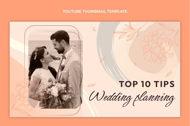 Plantilla de diseño de planificador de bodas de diseño plano dibujado a mano