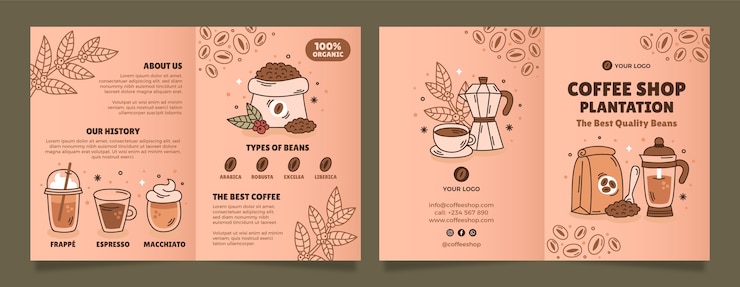 Vector gratuito plantilla de diseño plano de la cafetería