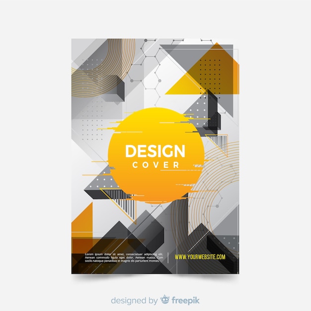 Plantilla de diseño de portada con estilo abstracto