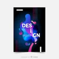 Vector gratuito plantilla de diseño de portada con estilo abstracto
