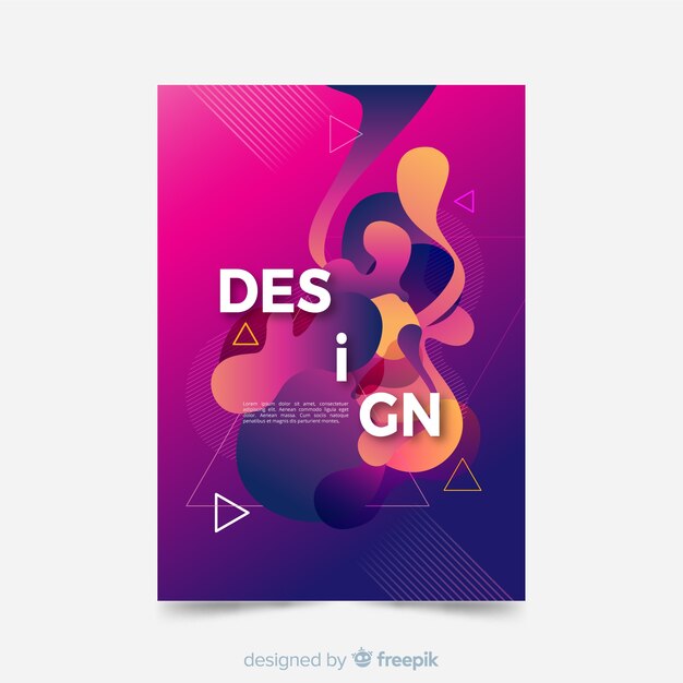 Plantilla de diseño de portada con estilo abstracto