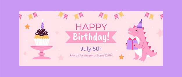 Plantilla de diseño de portada de facebook de cumpleaños