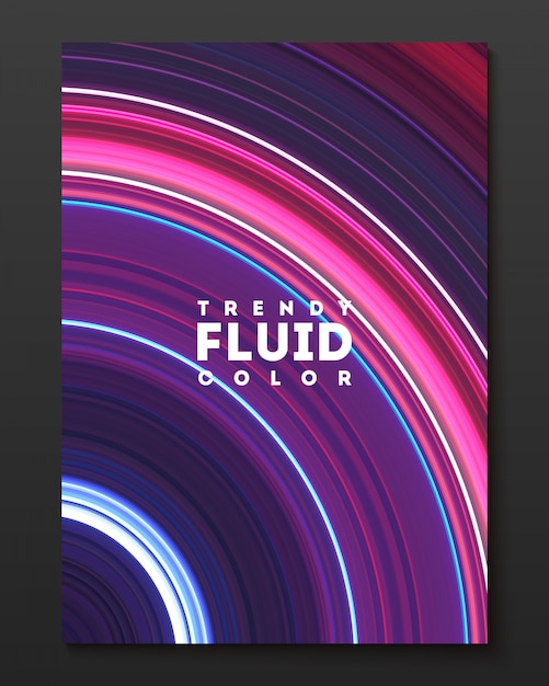 Plantilla de diseño de portada de vector con líneas deformadas de color degradado.